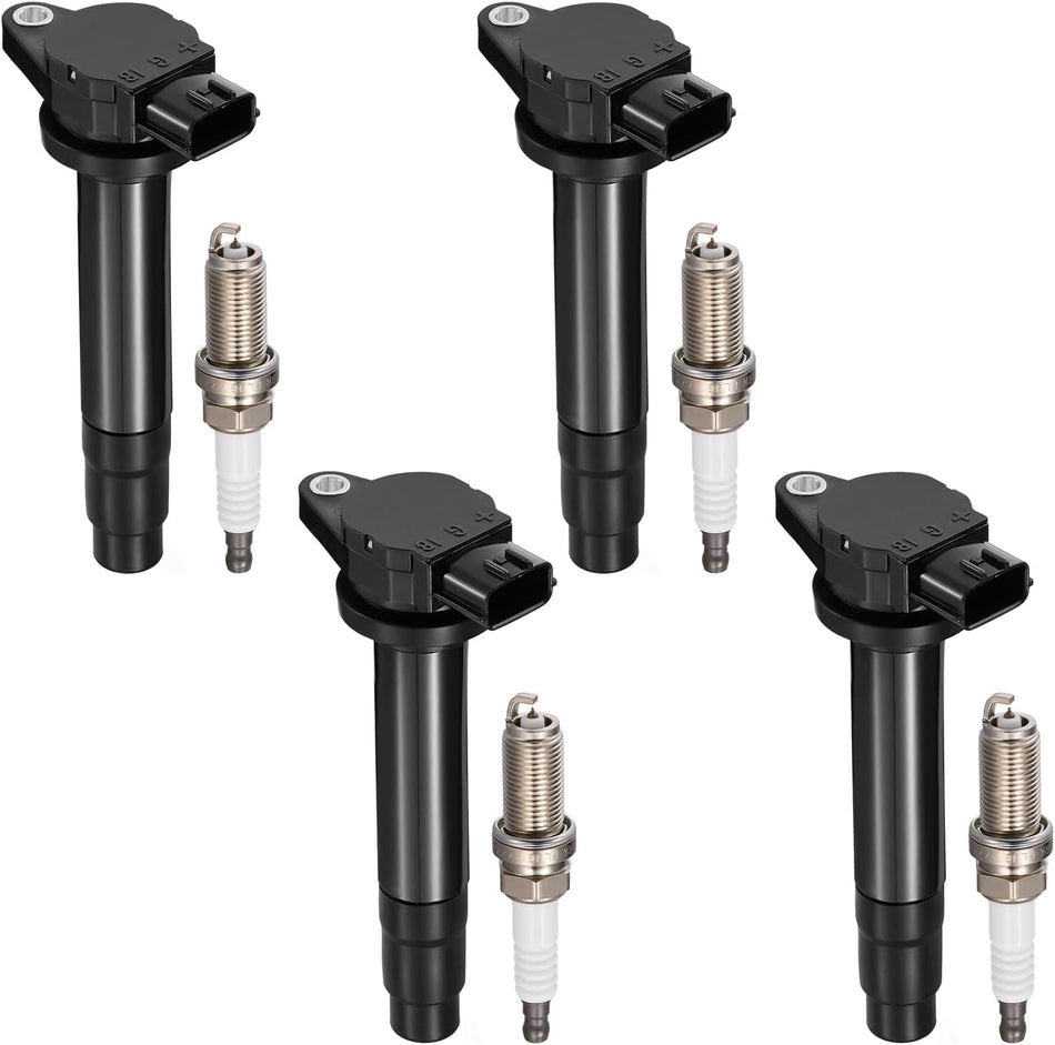 BDFHYK 4 Ignition Coil Pack UF326 and 4 Iridium Spark Plug 4505 Compatible with Nissan Sentra 2000-2002 1.8L L4 Coil for 224484M500 224484M50A UF326 SKIC018 UF232 COP486 CUF326 6734013 GN10505