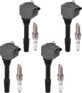 BDFHYK 4 Ignition Coil UF750 and 4 Spark Plug 94201 for BMW 230i, 330e, 330i, 430i, 530e
