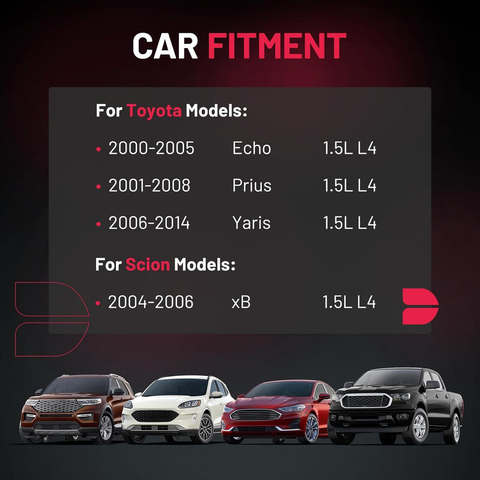 BDFHYK Ignition Coil Pack & Iridium Spark plugs Compatible with Scion xB Toyota Echo Prius Yaris 1.5L L4 Replacement for C1304 UF-316 UF-316T 7090,Set of 4