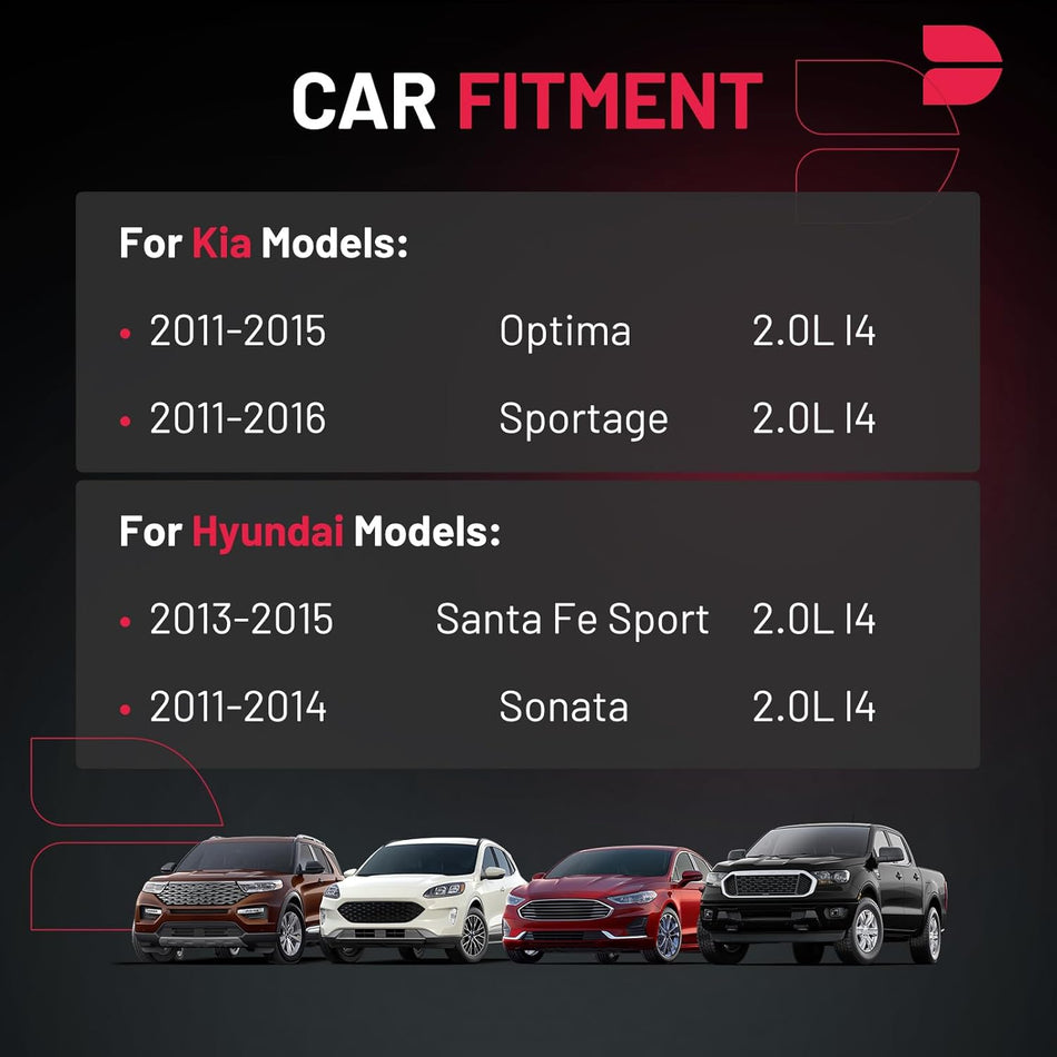 BDFHYK Ignition Coil Pack UF647 and Iridium Spark Plugs 92422 Compatible with Kia Optima Sportage,Compatible with Hyundai Santa Fe Sport Sonata 2.0L L4 C856 273002G700 GN10568 5C1862,Set of 4