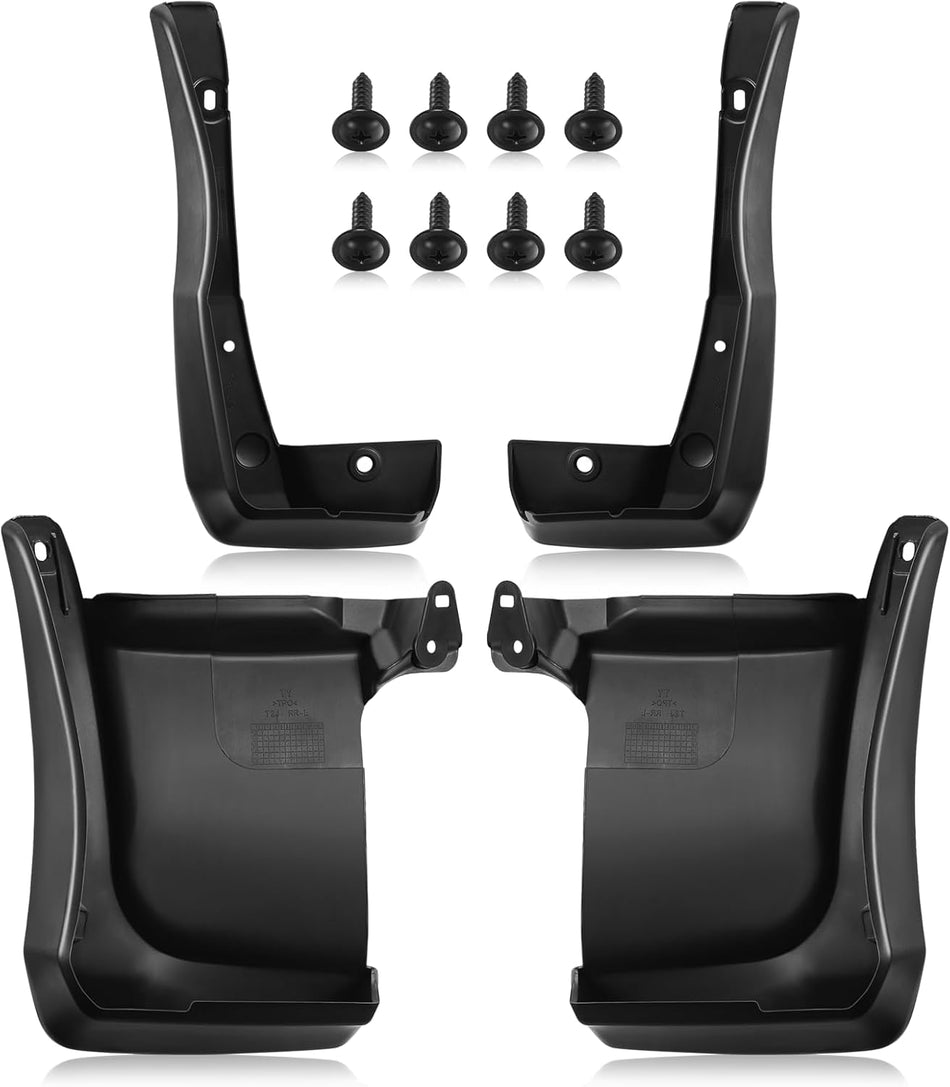 BDFHYK Mud Flaps Splash Guards Guards PP and PTO Front & Rear Side Mudflaps Compatible with f250 f350 1999-2010 with Fender Flares 4 Pcs Black High Temperature Resistance