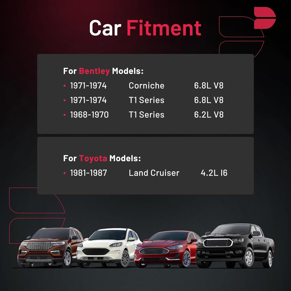 BDFHYK 3432 Iridium Spark Plugs Compatible with Toyota 1981-1987 Land Cruiser, for Bentley 1971-1974 Corniche T1 Series, 1968-1970 T1 Series 4.2L 6.2L 6.8L Engine Replacement for BPR4EY, Set of 4