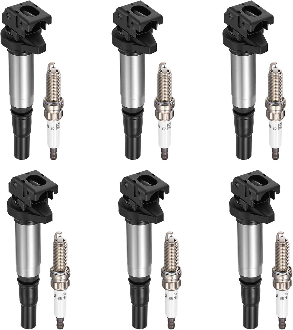 BDFHYK 6 Ignition Coil Pack UF598 and 6 Iridium Spark Plug 97968 Compatible with Mini 2011-2016 Cooper Countryman,2013-2016 Cooper Paceman,2007-2013 Cooper 1.6L L4 Coil for C-694 GN10328 1900529 UF598