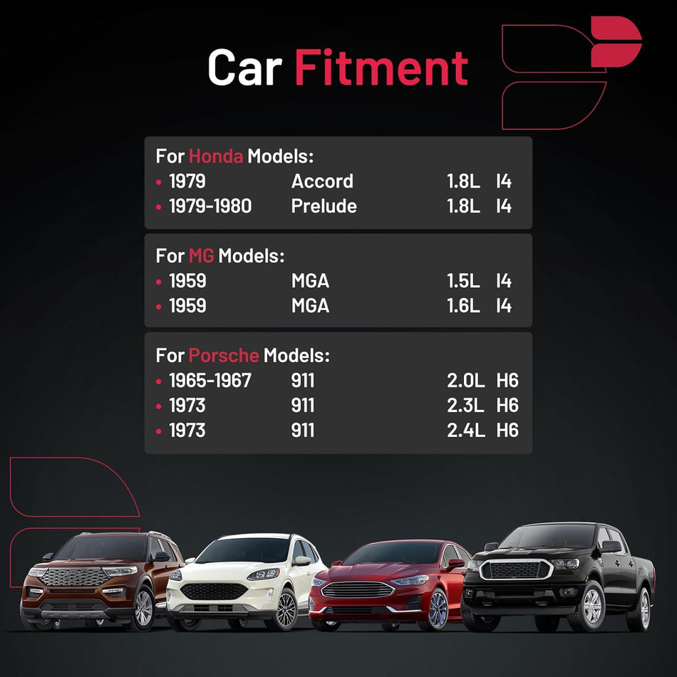 BDFHYK 5122 Iridium Spark Plugs Compatible with Porsche 1965-1967 1973 911 for Honda 1979-1980 Prelude 1979 Accord for MG 1959 MGA 1.5L 1.6L 1.8L 2.0L 2.3L 2.4L L4 H6 Replacement for BR7ES Set of 4