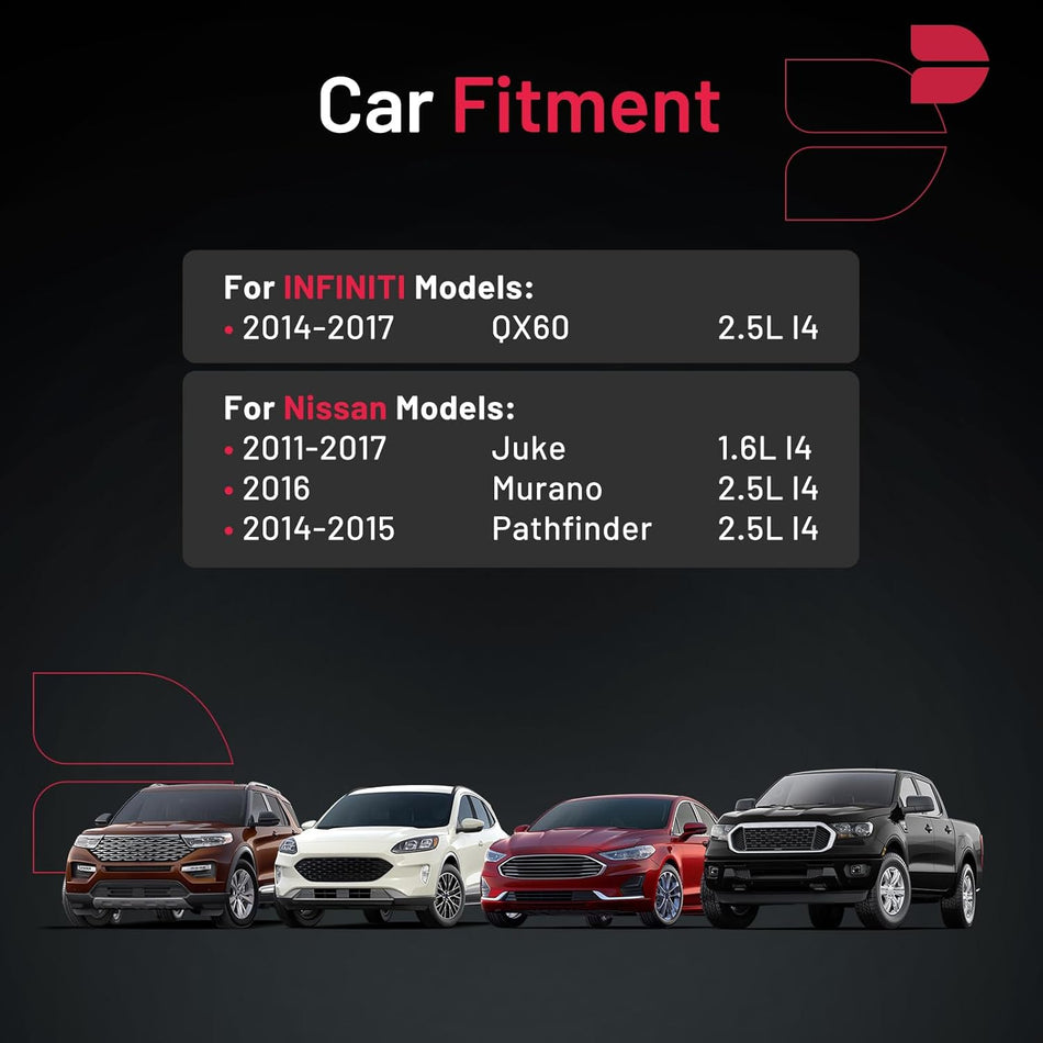 BDFHYK 91215 Double Iridium Spark Plugs Compatible with Nissan 2011-2017 Juke, 2016 Murano, 2014-2015 Pathfinder.Compatible with INFINITI 2014-2017 QX60 Replacement for XP5683 DILKAR7C9H Set of 4