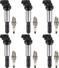 BDFHYK 6 Ignition Coil UF522 and 6 Iridium Spark Plug 7092 for BMW 320i, 325Ci, 325i, 325xi, 330Ci, 330i, 330xi, 525i, 530i, 760i, 760Li