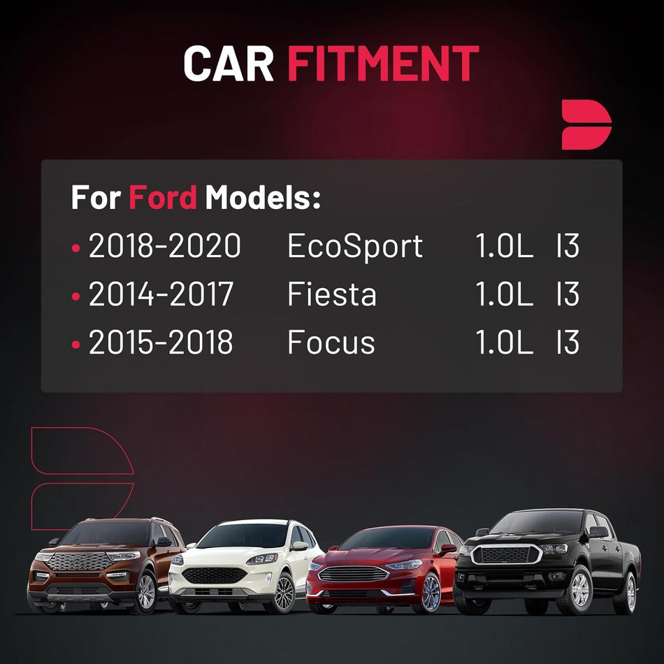 BDFHYK 3 Ignition Coil Pack UF736 and 3 Iridium Spark Plug 93593 Compatible with Ford 2018-2020 EcoSport, 2014-2017 Fiesta, 2015-2018 Focus 1.0L l3 Coil for CM5G12A366CB CM5G12A366CA