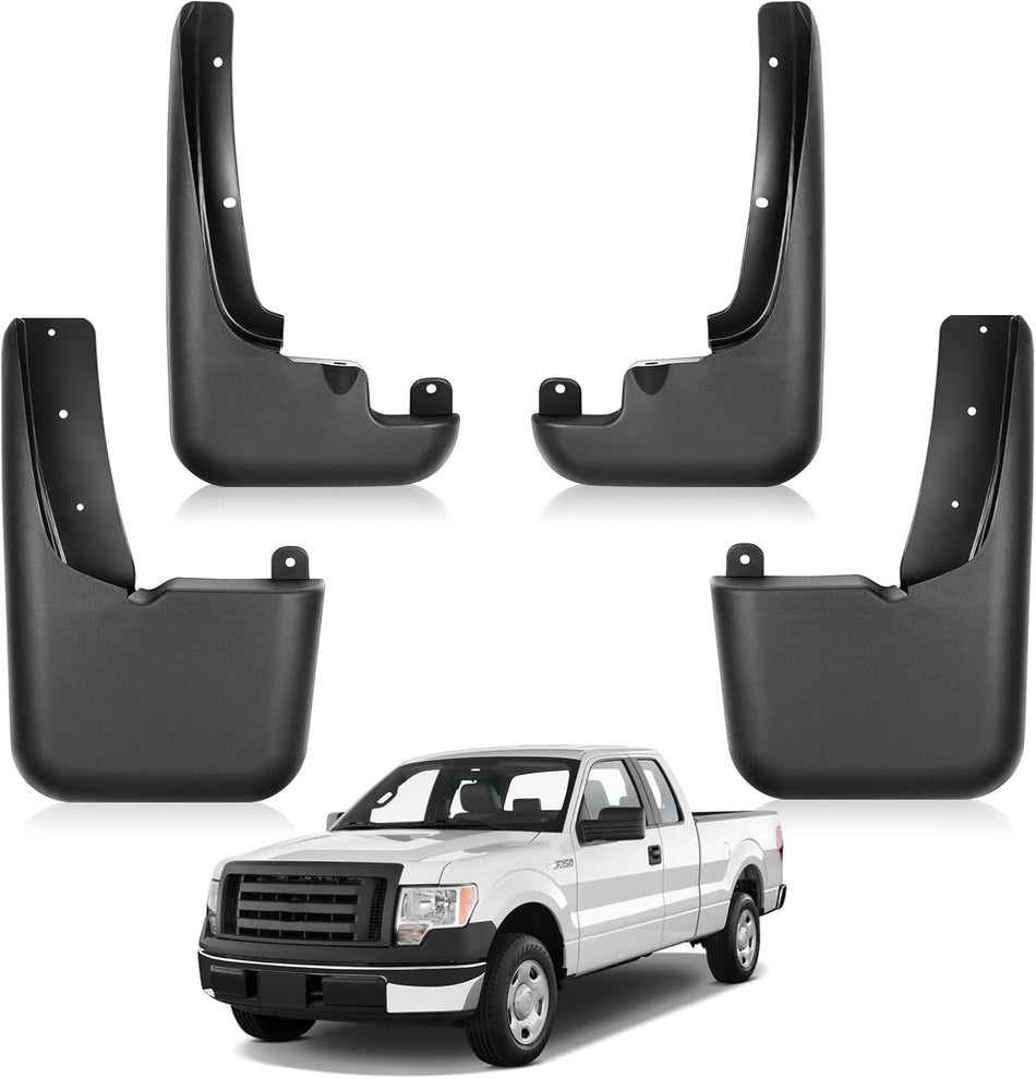 BDFHYK Mud Flaps Splash Guards PP and TPO Material Mudguards Mudflaps Compatible with f250 f350 1999-2010 with Easy to Clean Fender Flares, 4 PCS