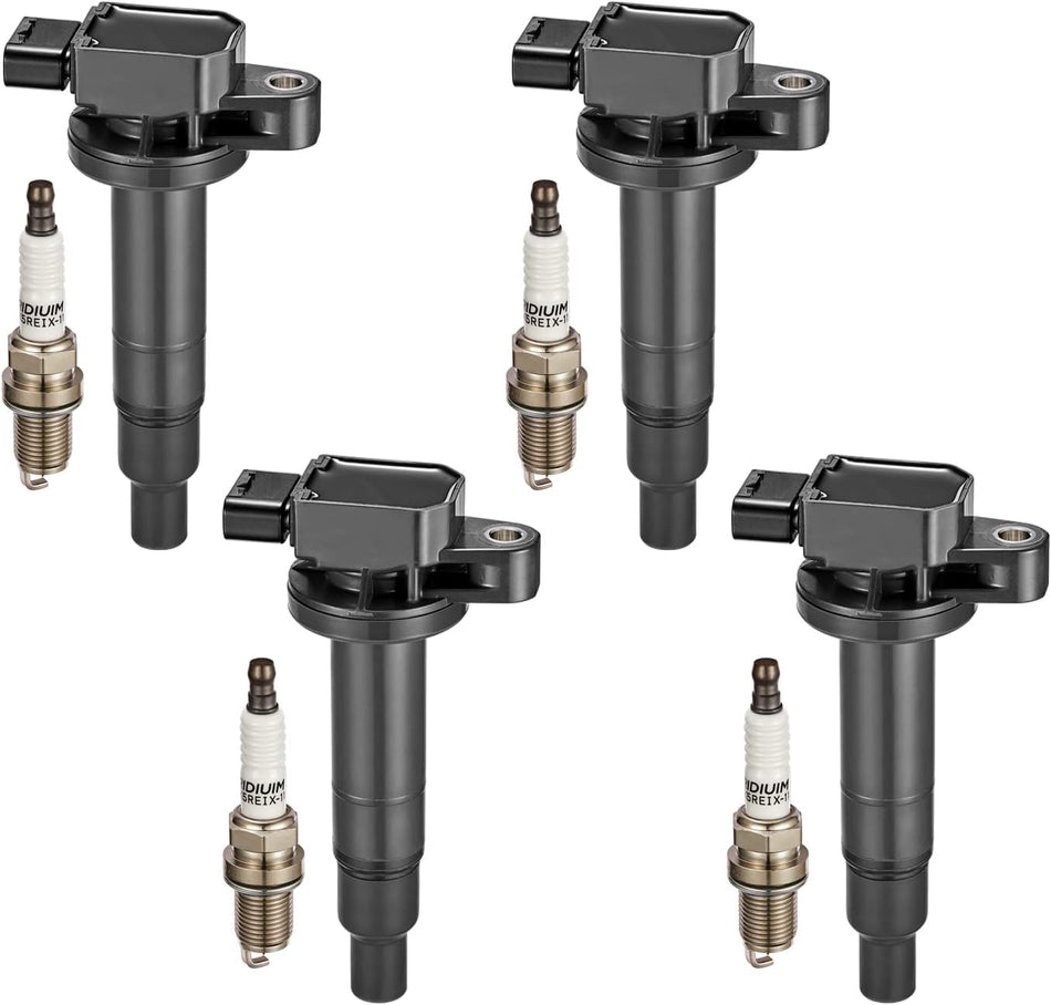 BDFHYK Ignition Coil Pack & Iridium Spark plugs Compatible with Scion xB Toyota Echo Prius Yaris 1.5L L4 Replacement for C1304 UF-316 UF-316T 7090,Set of 4