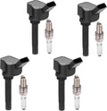 BDFHYK Ignition Coil UF718 & 95463 Iridium Spark Plug for Audi A3 VW Jetta 2016-2018 1.4L L4,Sets of 4