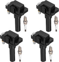 BDFHYK 4 Ignition Coil UF480 and 4 Iridium Spark Plug 7090 for Subaru Impreza 2.0L H4 2002-2003