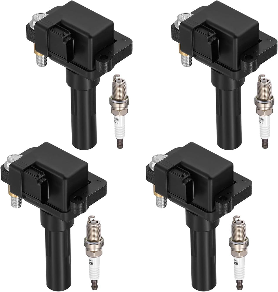 BDFHYK 4 Ignition Coil Pack UF480 and 4 Iridium Spark Plug 7090 Compatible with Subaru Impreza 2002 2003 2.0L H4 Coil for UF-480 E960 52-1749 IC560 22433-AA421 22433-AA560 22433-AA561