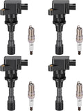 BDFHYK 4 Ignition Coil UF541 and 4 Iridium Spark Plug SP432 for Mazda 5 2.3L L4 2006-2007