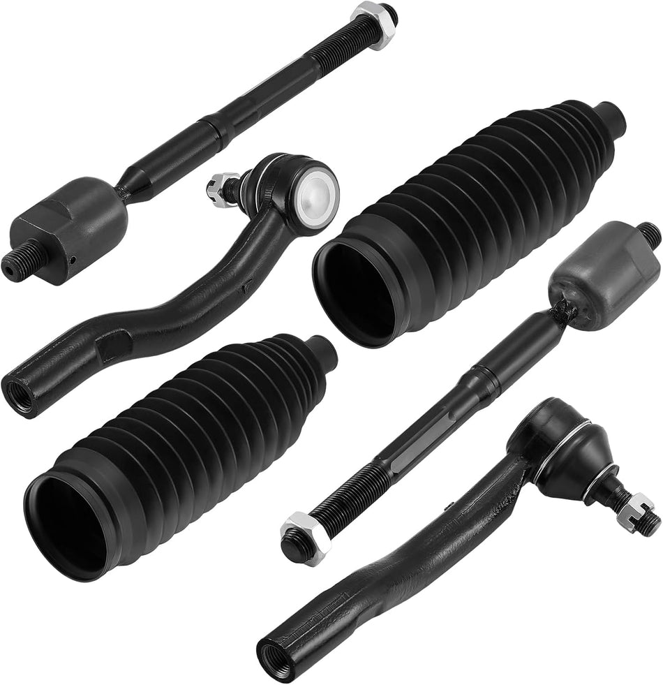 BDFHYK 6pcs Front Inner & Outer Tie Rod Ends Kit w/Tie Rod Boot Compatible with Toyota Camry 2007-2011,Compatible with Lexus ES350 2007-2012 Replacement for ES80602 ES80603 EV800085