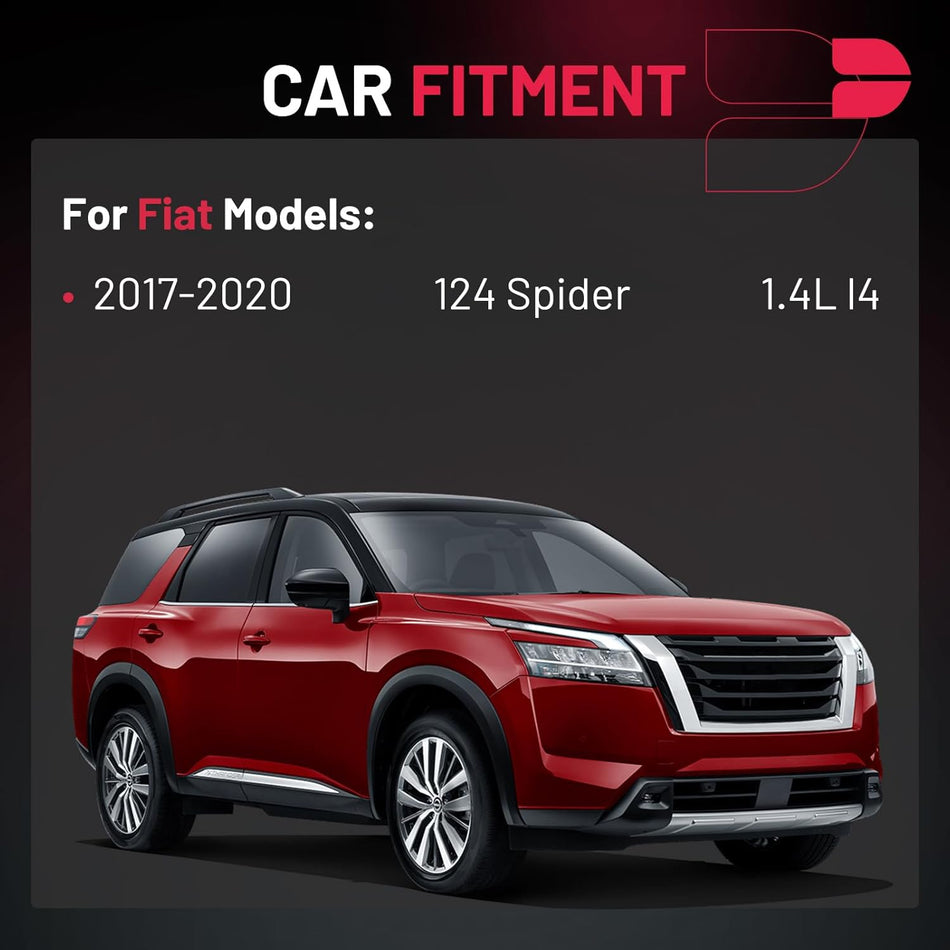 BDFHYK 4 Ignition Coil Pack UF832 and 4 Iridium Spark Plug 93618 Compatible with Fiat 2017-2020 124 Spider 1.4L l4 Coil for 5C2336 68320163AA