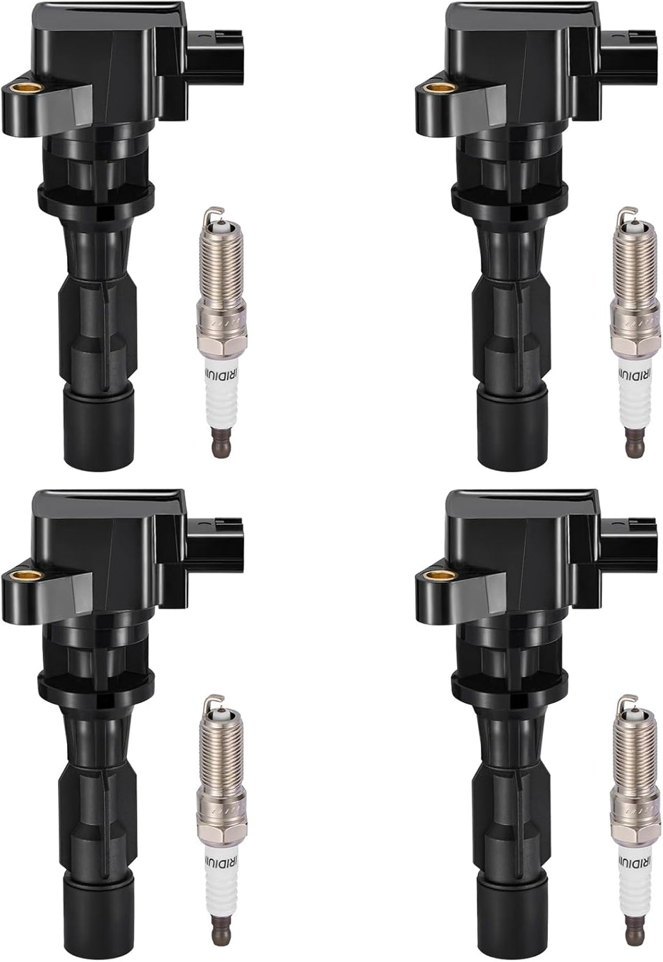 BDFHYK 4 Ignition Coil Pack UF604 and 4 Iridium Spark Plug 5019 Compatible with Mazda 2008-2010 5 2.3L l4, 2012-2015 5 2.5L l4 Coil for 5C1742 9212174 C753 E1104 E333 GN10623