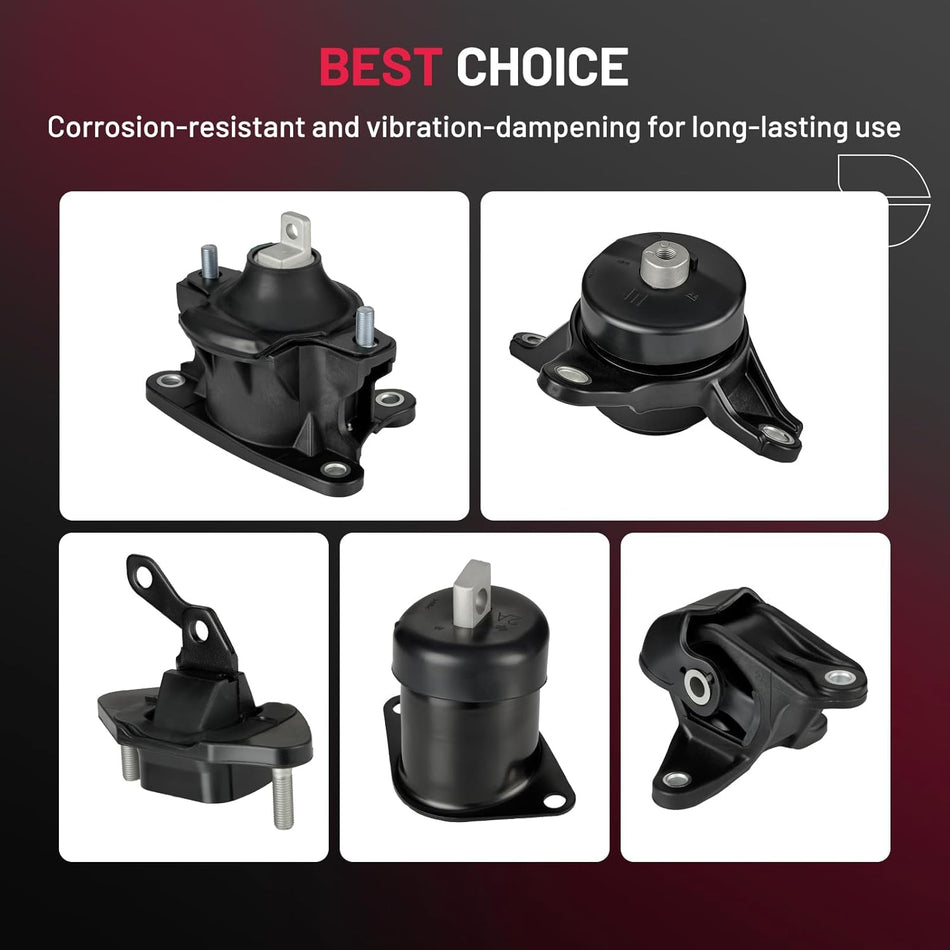 BDFHYK 5PCS Engine Motor and Trans Mounts Compatible with Acura TSX 2009-2014 L4 2.4L,Compatible with Honda Accord 2008-2012 L4 2.4L,Compatible with Honda Crosstour 2012-2015 L4 2.4L for A4561,A4565