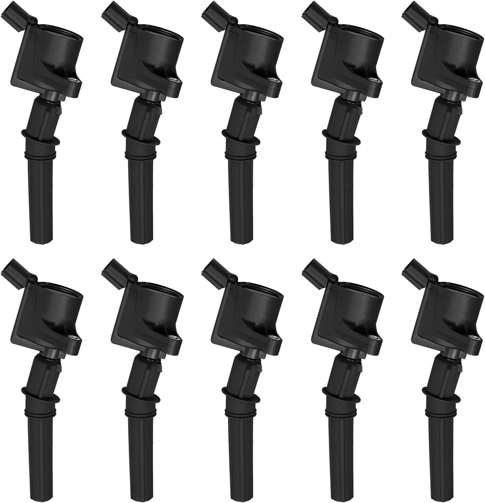 BDFHYK Ignition Coil Packs Compatible with F150 F250 F350 Super Duty E150 E250 E350 Econoline Club Wagon Navigator 4.6L 5.4L 6.8L V8 V10, Coil for DG508 DG457 DG472 DG481 DG491 IC369 Set of 10