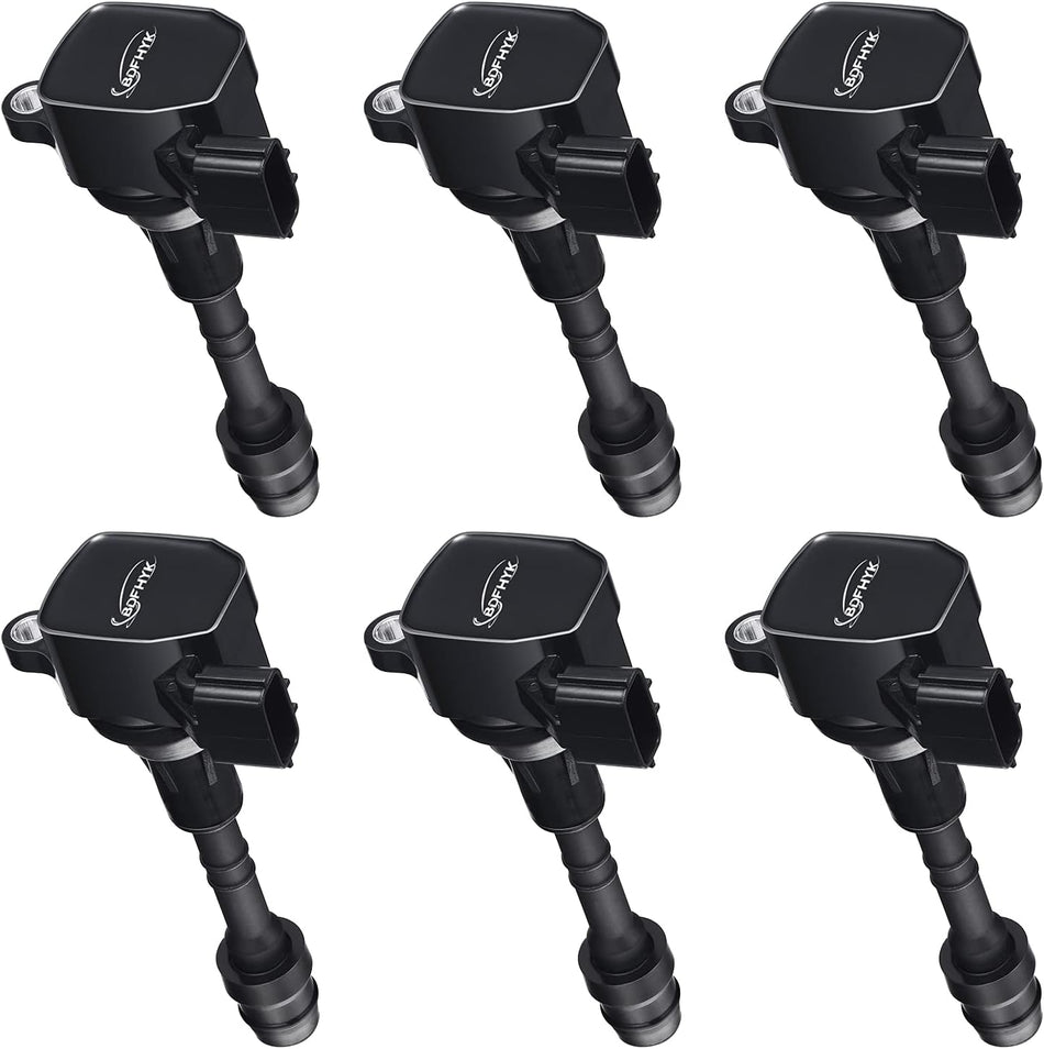 BDFHYK Ignition Coil Pack Set of 6 Compatible with Nissan 350Z 2003-2007, Compatible with Infiniti FX35, G35, M35 G35 Coupe, Coil for V6 3.5L Replace UF401,C1439,6734025, 22448AL615,22448AL61C