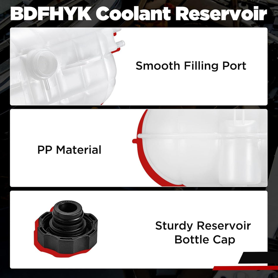 BDFHYK Engine Coolant Expansion Reservoir Overflow Tank Compatible with Freightliner 2001-2007 Columbia Coronado Century Class Replaces 603-5201 S-20397 0520529000 0523045000 0523045001