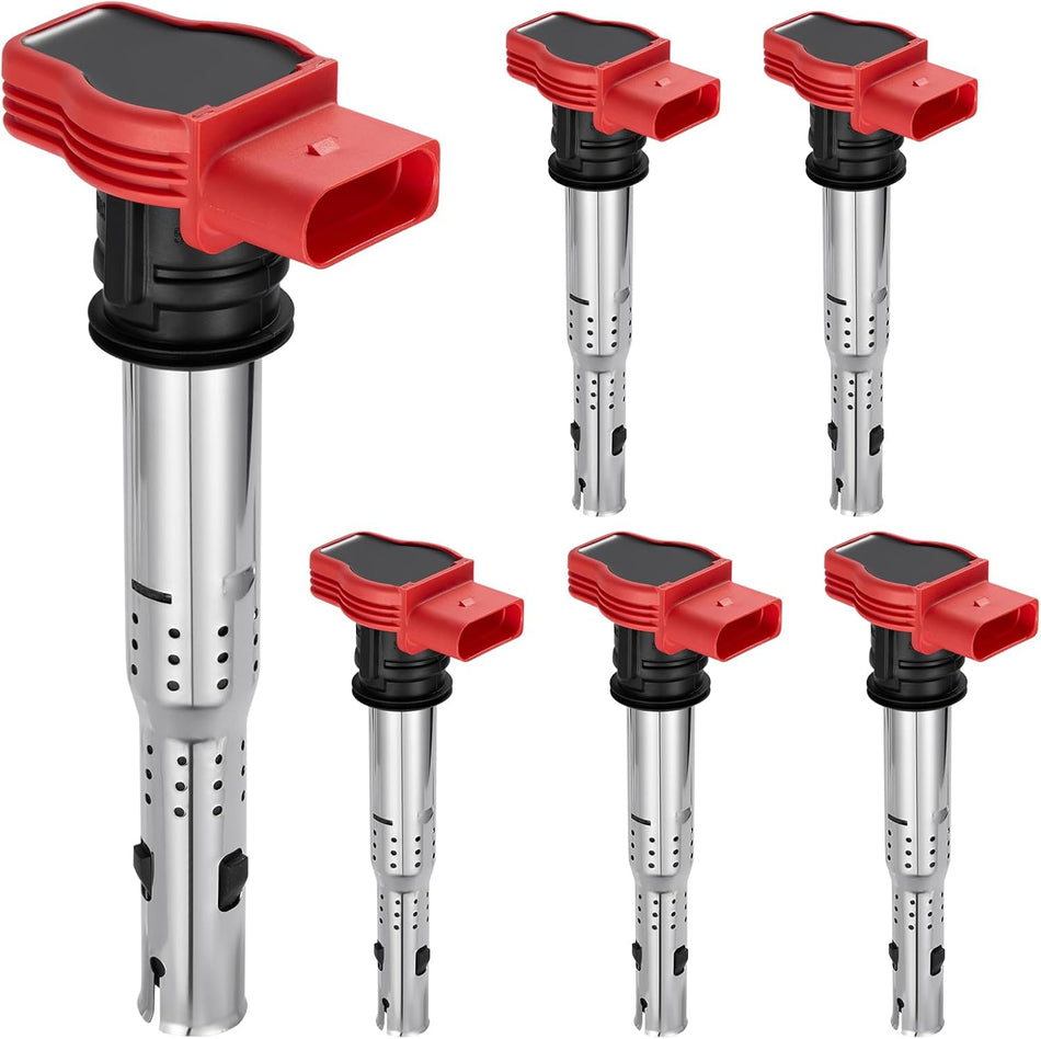 BDFHYK Ignition Coil Packs Compatible with A4 A4 Quattro A5 A5 Quattro A6 A6 Quattro A7 Quattro A8 Quattro Q5 Q7 R8 S4 S5 S6 S8 SQ5, Cayenne Panamera, Coil for GN10446 5C1688 UF529 C1631 Set of 6