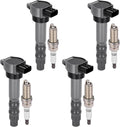 BDFHYK 4 Ignition Coil UF532 and 4 Iridium Spark Plug AP5325 for Mitsubishi Eclipse 2006-2012, Galant 2004-2012 2.4L L4