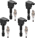 BDFHYK 4PCS Ignition Coil Pack UF626 + 4 Iridium Spark Plugs 7092 for Honda CR-Z 2011-2016 1.5L L4, Coil for 30520RB0003 30520RB0013