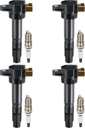 BDFHYK 4 Ignition Coil UF634 and 4 Iridium Spark Plug AP5325 for Suzuki Grand Vitara 2009-2013, Kizashi 2010-2013 2.0L / 2.4L L4