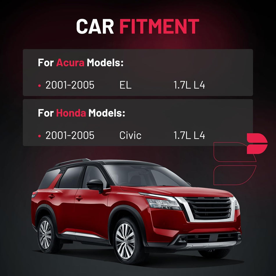 BDFHYK Ignition Coil Pack UF400 and Iridium Spark Plug ZFR6FGP Compatible with Honda Civic 2001-2005 Acura EL 2002 2003 2004 Honda Coil Pack 1.8L Set of 4