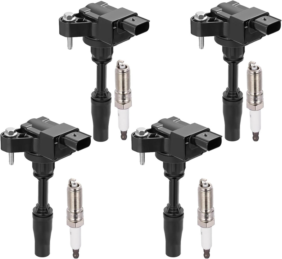 BDFHYK 4 Ignition Coil Pack UF680 and 4 Iridium Spark Plug 94489 Compatible with Envision Regal Regal Sportback Regal TourX ATS CT6 CTS Camaro Equinox Malibu Traverse Terrain Coil for 5C1884 C1827