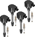 BDFHYK Ignition Coil Pack UF781 and Iridium Spark Plugs 95660, Fits Honda Civic CR-V 2017-2022 1.5L L4 Turbo, Set of 4