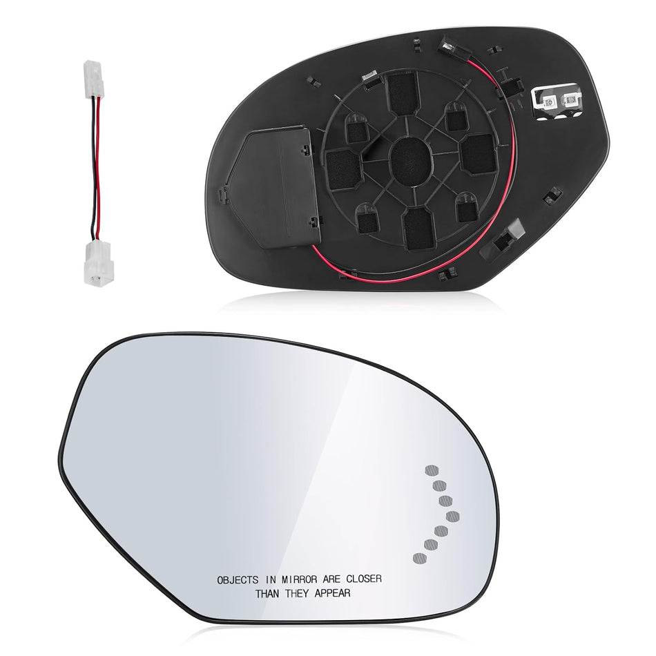 BDFHYK Mirror Glass Compatible With Escalade Avalanche Silverado Suburban Tahoe Sierra Yukon Convex Mirror Glass w Signal light, GM1325138, Heated (Right Side)