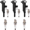 BDFHYK 3 Ignition Coil UF640+6 Iridium Spark Plug 4504 Fits Dodge Dakota Nitro Ram 1500, Jeep Commercial Cherokee Liberty 3.7L V6