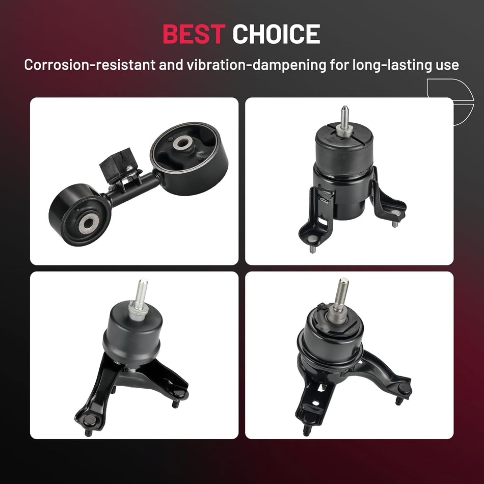 BDFHYK 4PCS Engine Motor and Trans Mounts Compatible with Toyota Camry 2007-2011 2.4L l4 Replace A62009,EM5742,SKM9680,123610H100,1236128220,1236128221,A4207,EM9165,SKM9165,123720A040,123720A050