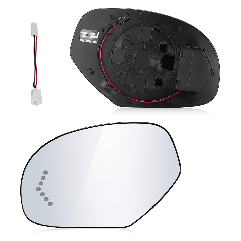 BDFHYK Mirror Glass Compatible With Escalade Avalanche Silverado Suburban Tahoe Sierra Yukon Side View Exterior Mirror w Signal light, GM1324138, Heated (Left Side)