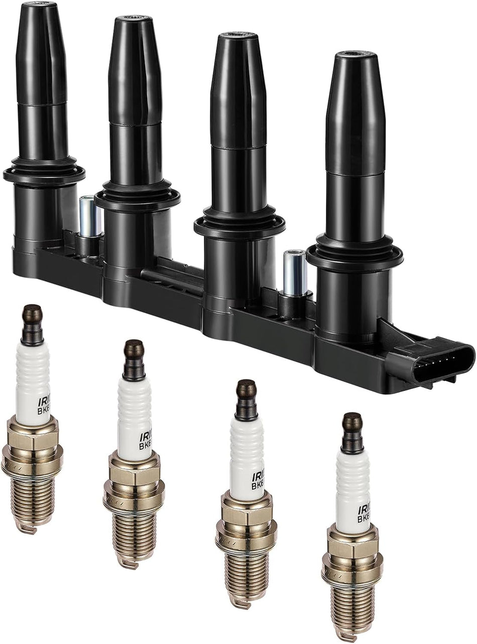 BDFHYK 1 Ignition Coil Pack UF620 and 4 Iridium Spark Plugs 4504 Compatible with Chevy 2013-2015 Cruze 2013-2017 Sonic 2010 Pontiac G3 1.6L 1.8L L4 90919-02247 C1646 5C1703 D517C