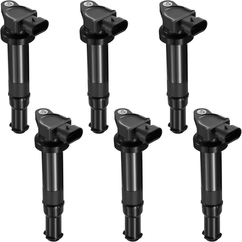 BDFHYK Ignition Coil Packs Compatible with Hyundai 2007-2009 Santa Fe, Compatible with Kia 2006 Optima 2.7L V6, Coil for 273013E100 UF554 UF-554 UF554T C826 U5074 5C1782 COP378 1788355 Set of 6