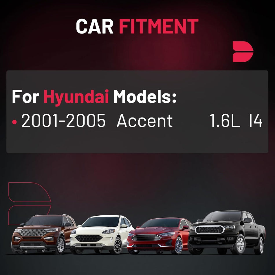 BDFHYK 1 Ignition Coil Pack UF424 and 4 Iridium Spark Plug 7090 Compatible with Hyundai Accent 2001-2005 1.6L l4 Coil for UF-424 27301-26600