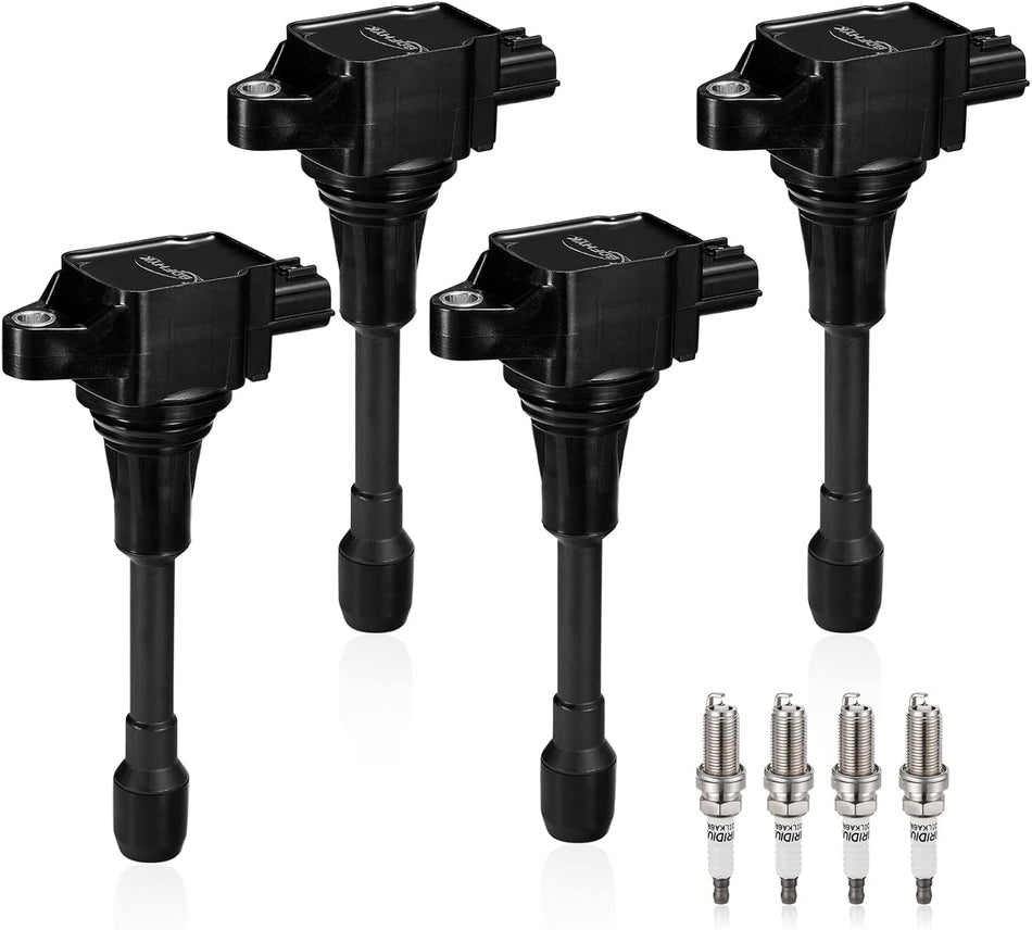 BDFHYK Ignition Coil Pack UF549 and Iridium Spark Plug 9029 Compatible with Nissan Altima 2008 2009 2010 2011 2012 2013 Nissan Rogue Sentra Versa 2013-2021 Nissan Coil Pack NV200 Cube 2.5L Set of 4