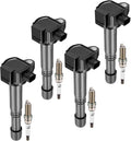 BDFHYK Ignition Coil Pack UF712 and Iridium Spark Plugs 93501, Fits Honda Accord CR-V Acura ILX TLX 2013-2022 L4, Set of 4