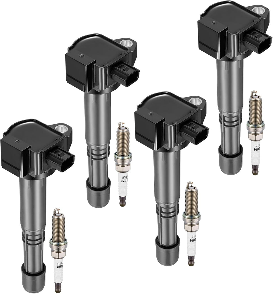 BDFHYK 4 Ignition Coil Pack UF712 and 4 Iridium Spark Plug 93501 Compatible with Acura 16-22 ILX, 15-20 TLX,Compatible with Honda 15-19 CR-V, 13-17 Accord l4 2.4L Coil for C867 5C1889