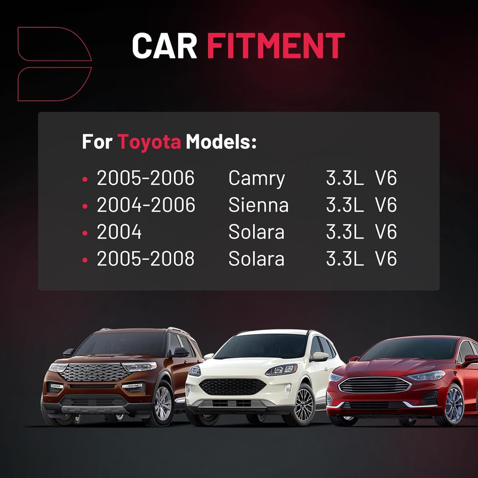 BDFHYK 6 Ignition Coil Pack UF506 and 6 Iridium Spark Plug 4504 Compatible with Toyota 2005-2006 Camry, 2004-2006 Sienna, 2004-2008 Solara 3.3L V6 Coil for 5C1442 C1452