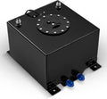 BDFHYK 5 Gallon Fuel Cell Gas Tank Aluminum Polished Black with Level Sender 12" (L) x 12" (W) x 8" (H) Racing Street Drift Strip Fuel Tank Fuel Cap