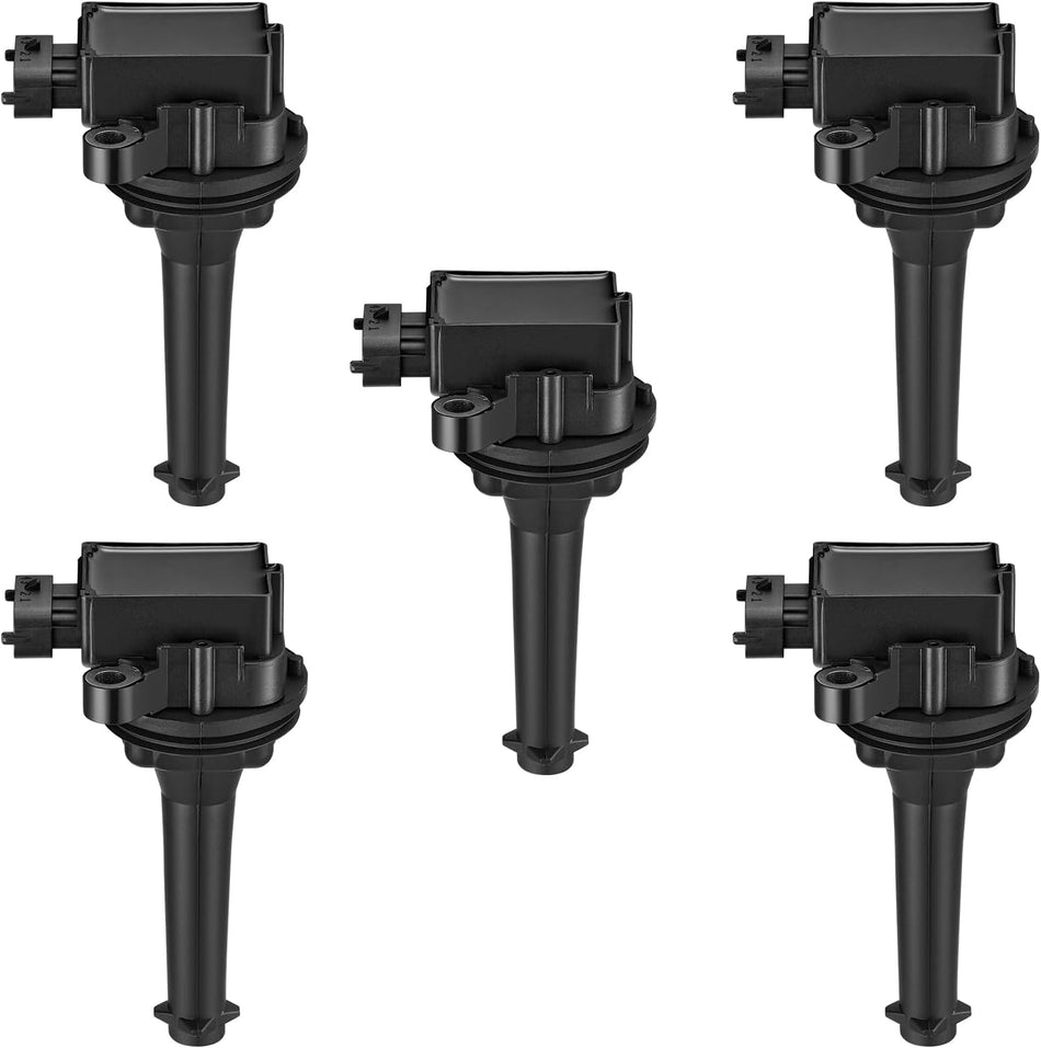 BDFHYK Ignition Coils Pack Compatible with Volvo XC70 V70 S80 XC90 C70 S60 S70 1999 2000 2001 2002 2003 2004 2005 2006 l5 2.4L 2.5L Coil for UF341 C1258 5C1320 E371 IC471 9652 GN10334 Set of 5