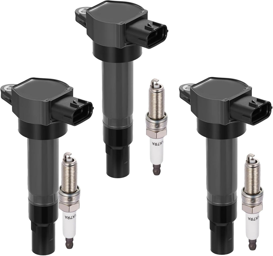 BDFHYK 3 Ignition Coil Pack UF543 and 3 Iridium Spark Plug SP541 Compatible with Smart Fortwo 2008-2015 1.0L l3 Coil for 12597745 42597745