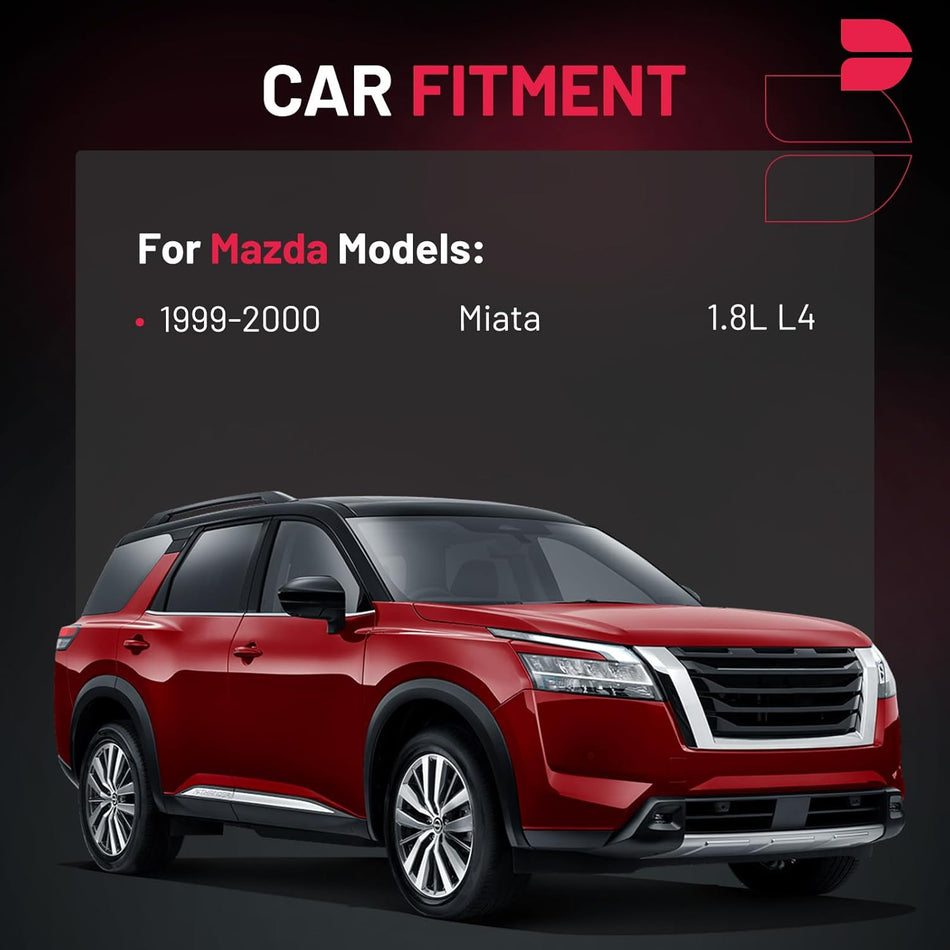 BDFHYK 1 Ignition Coil Pack UF343 and 4 Iridium Spark Plug 2647 Compatible with Mazda Miata 1999-2000 1.8L L4 Coil for BP4W1810X BP4W1810XA BP4W1810XB BP4W1810XB9U