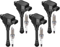 BDFHYK 4 Ignition Coil UF708 and 4 Iridium Spark Plug 91187 for Nissan NV200 2.0L L4 2013-2019