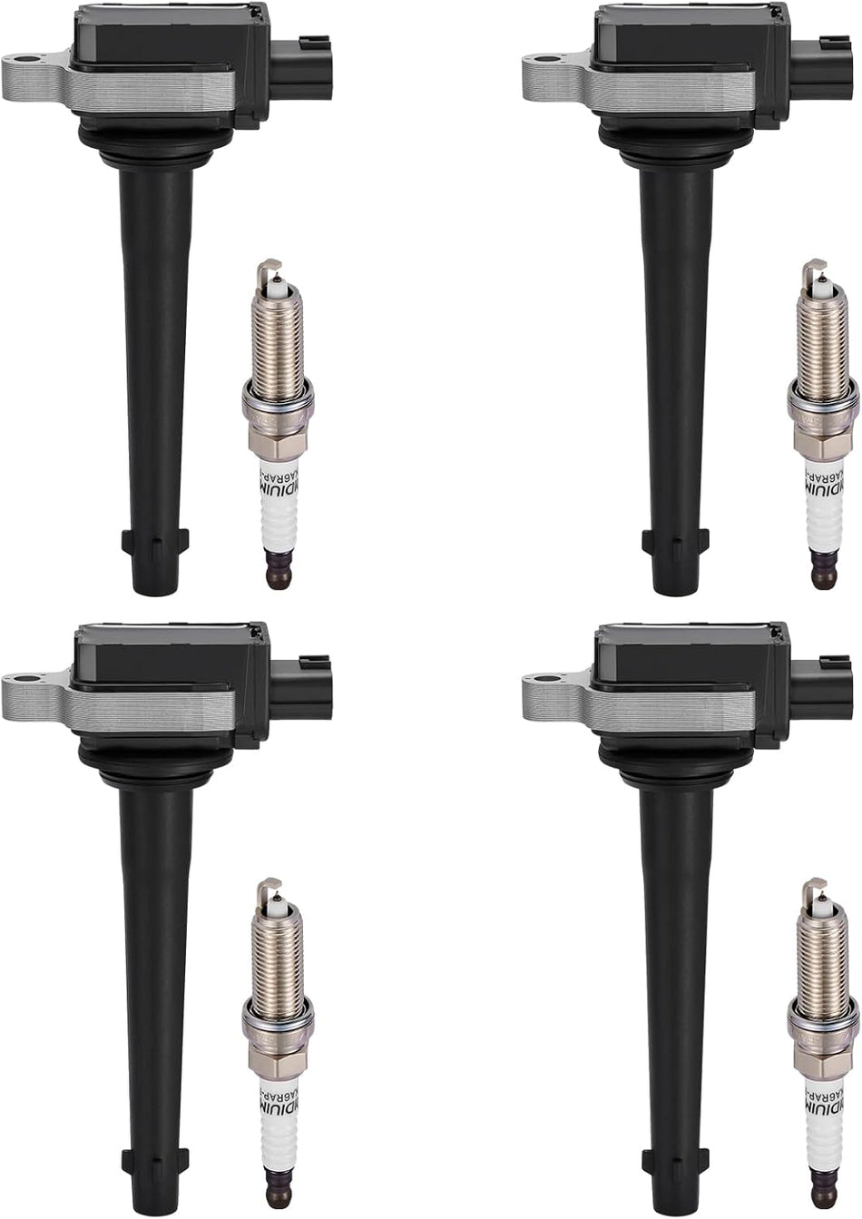 BDFHYK 4 Ignition Coil Pack UF591 and 4 Iridium Spark Plug 5118 Compatible with Nissan 2007-2009 Sentra 2.0L l4 Coil for 5C1075 C651 CUF246 C246