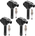 BDFHYK 4 Ignition Coil UF747 and 4 Iridium Spark Plug 93501 for Subaru Crosstrek 2016-2017, Forester 2017-2018