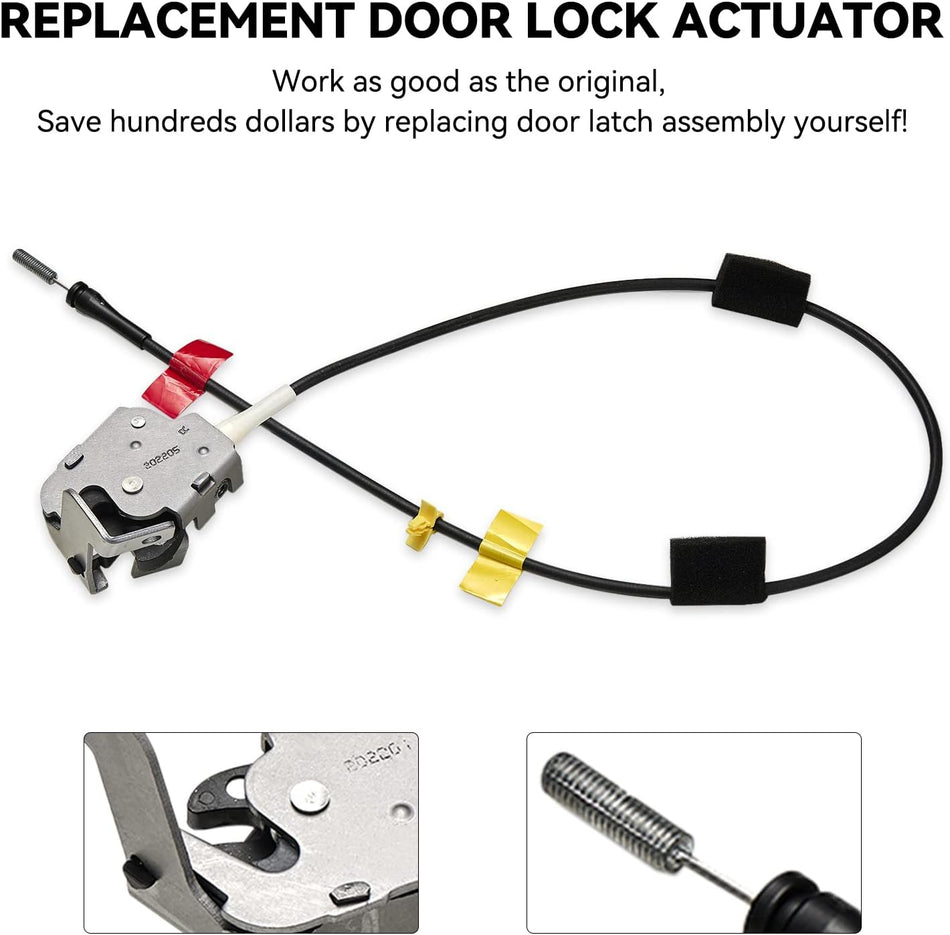 SYERAL Door Latch Cable Passenger Side Rear Right 6L3Z-18264A26-A Compatible with Ford1997-2003 F-150,1997-1999 F-250 Extended Cab Rear Upper Door Latch Lock Cable Assembly